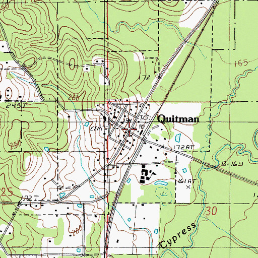 Topographic Map of Quitman, LA