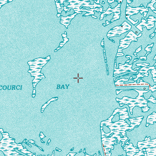 Topographic Map of Raccourci Bay, LA