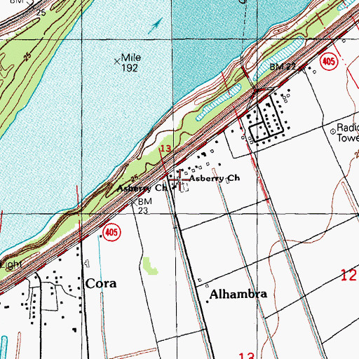 Topographic Map of Asbery African Methodist Episcopal Cemetery, LA