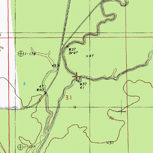 Topographic Map of Red Bayou, LA