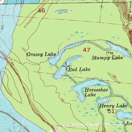 Topographic Map of Red Lake, LA