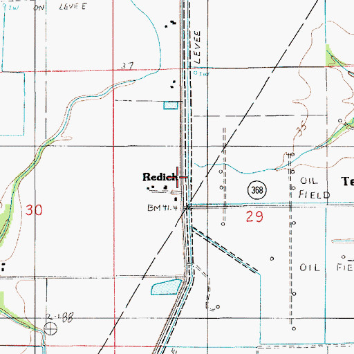 Topographic Map of Redich, LA