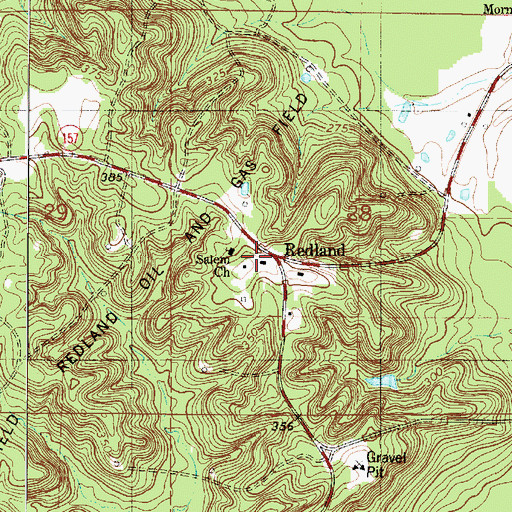 Topographic Map of Redland, LA