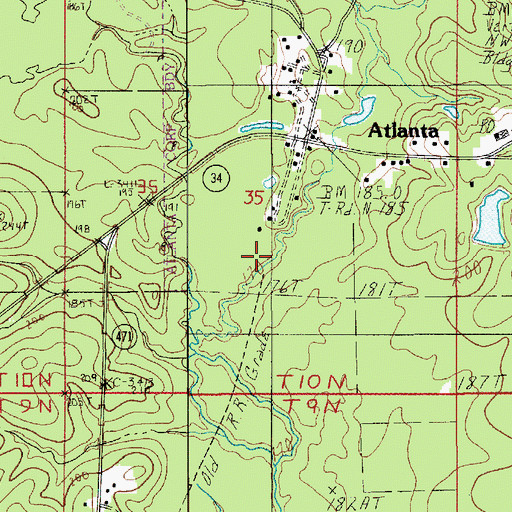 Topographic Map of Redland Creek, LA