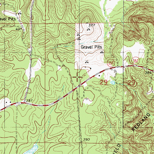 Topographic Map of Redland Oil and Gas Field, LA