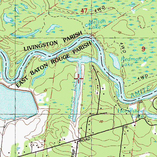Topographic Map of Redman Lake, LA