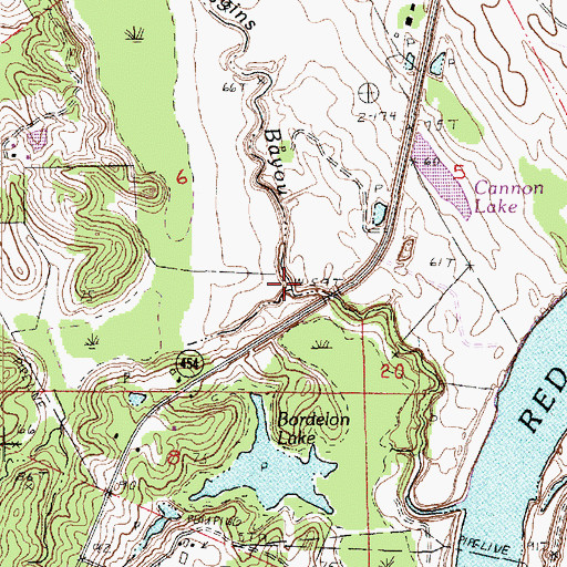Topographic Map of Redmond Bayou, LA