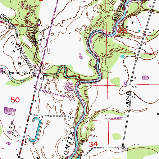 Topographic Map of Redwood Creek, LA