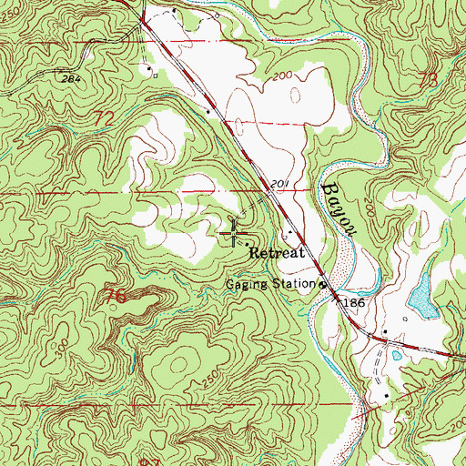 Topographic Map of Retreat, LA