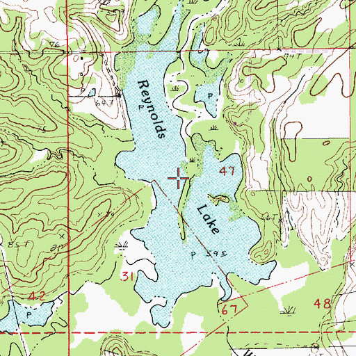 Topographic Map of Reynolds Lake, LA