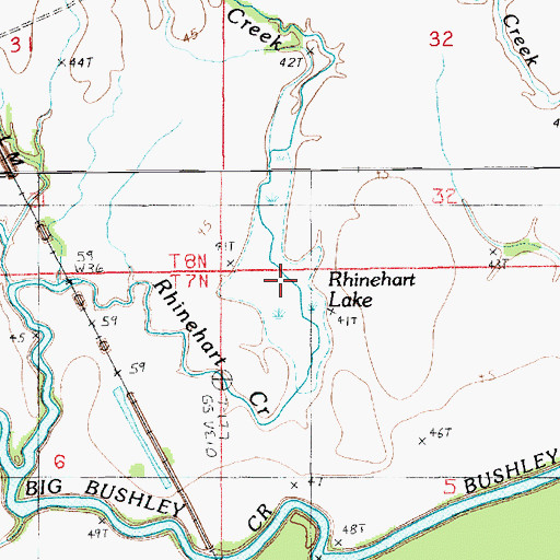 Topographic Map of Rhinehart Lake, LA