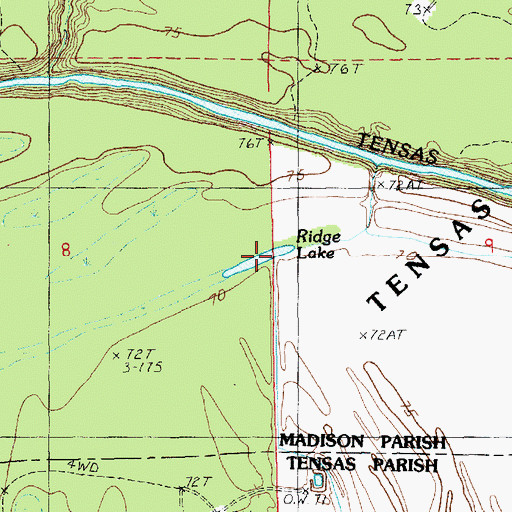 Topographic Map of Ridge Lake, LA