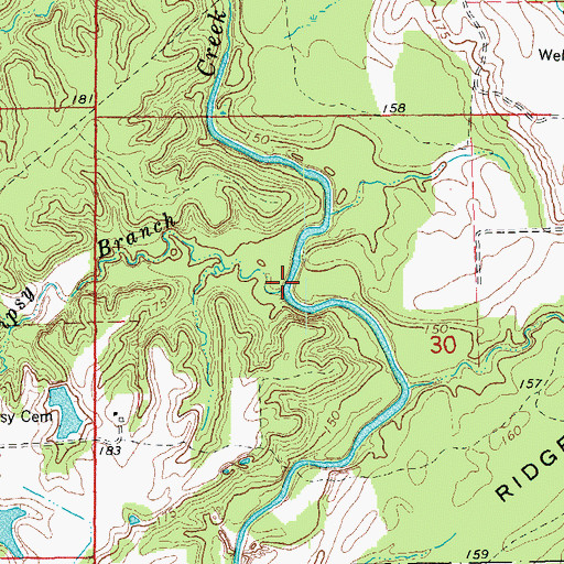 Topographic Map of Tipsy Branch, AR