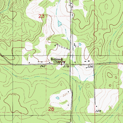 Topographic Map of Robinson Chapel, LA