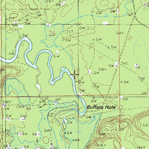 Topographic Map of Rock Creek, LA