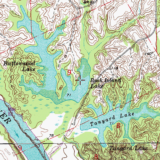 Topographic Map of Rock Island Lake, LA