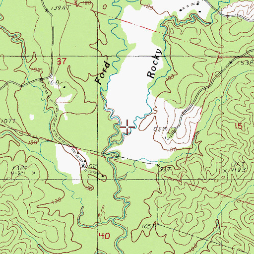 Topographic Map of Rocky Creek, LA