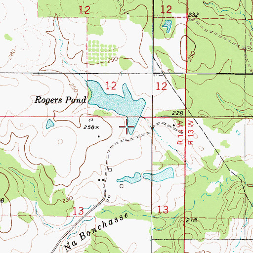 Topographic Map of Rogers Pond, LA