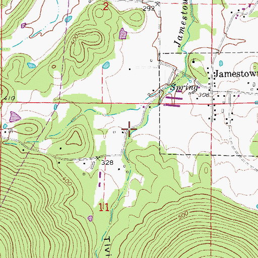 Topographic Map of Tivis Flynn Hollow, AR