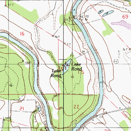 Topographic Map of Lake Rond, LA