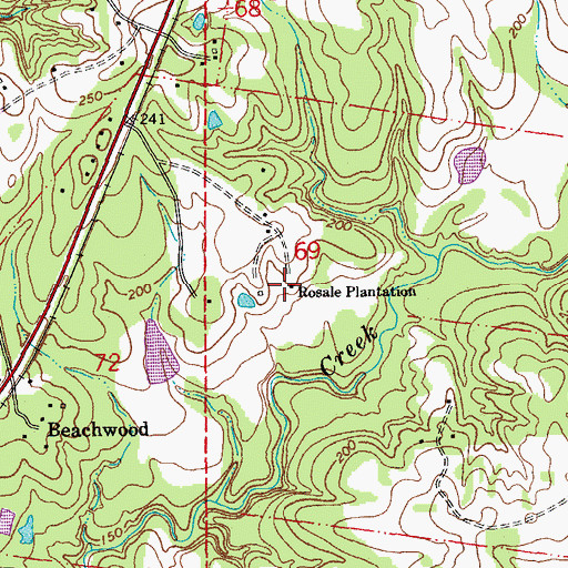 Topographic Map of Rosale Plantation, LA