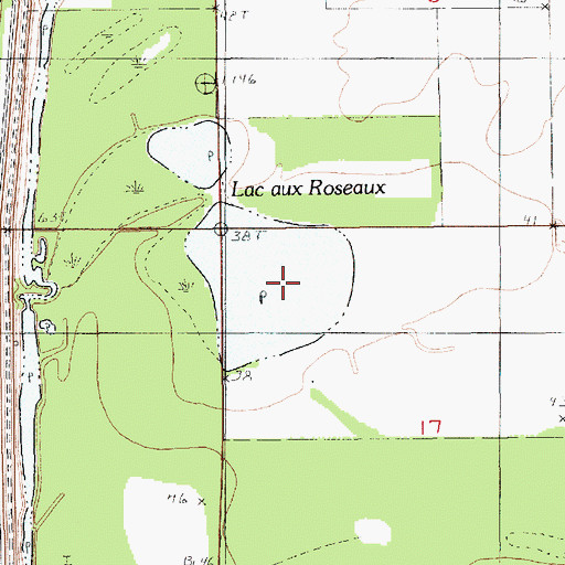 Topographic Map of Lac aux Roseaux, LA