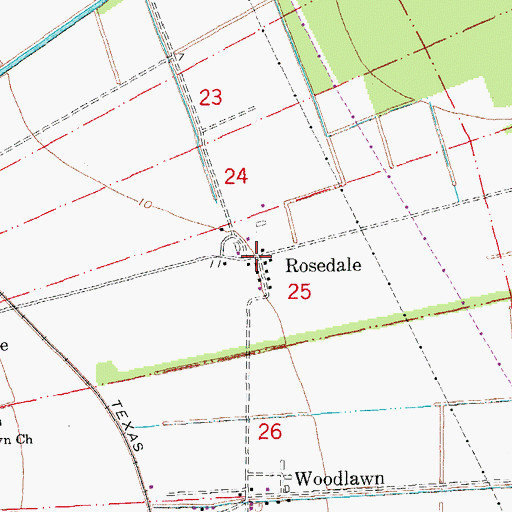 Topographic Map of Rosedale, LA