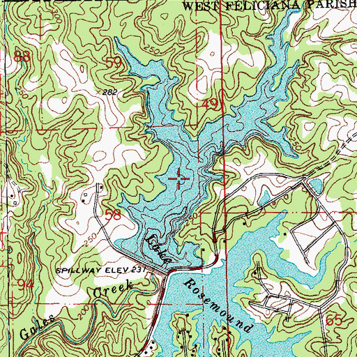 Topographic Map of Lake Rosemound, LA