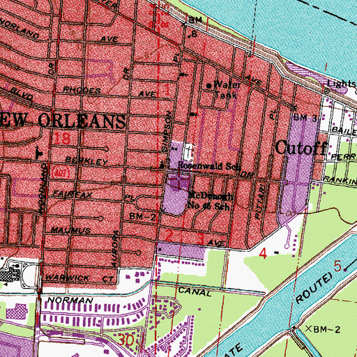 Topographic Map of Algiers Technology Academy School, LA