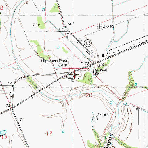 Topographic Map of Martin Junior High School, LA