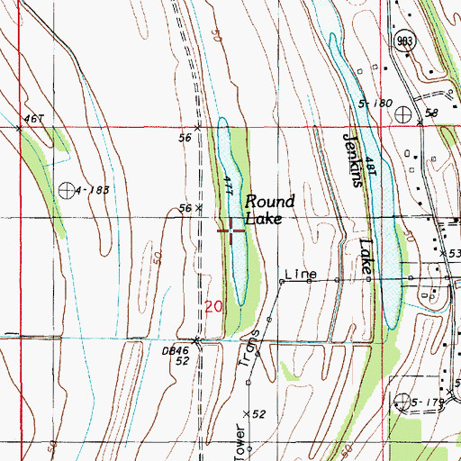 Topographic Map of Round Lake, LA