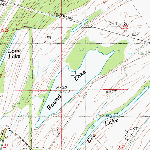 Topographic Map of Round Lake, LA