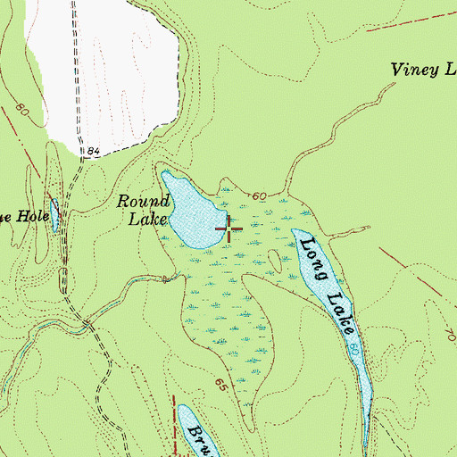 Topographic Map of Round Lake, LA
