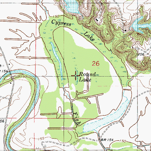 Topographic Map of Round Lake, LA