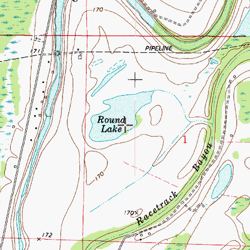 Topographic Map of Round Lake, LA