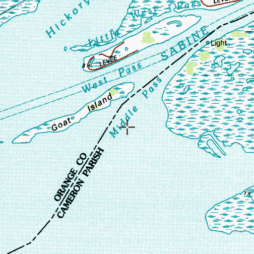 Topographic Map of Sabine River, LA