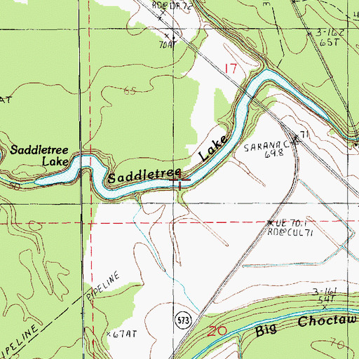 Topographic Map of Saddletree Lake, LA