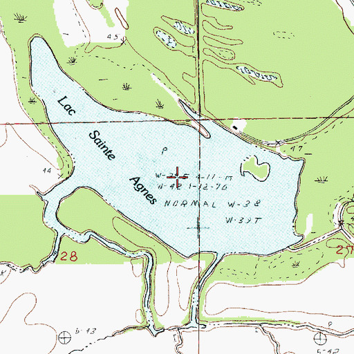 Topographic Map of Lac Sainte Agnes, LA