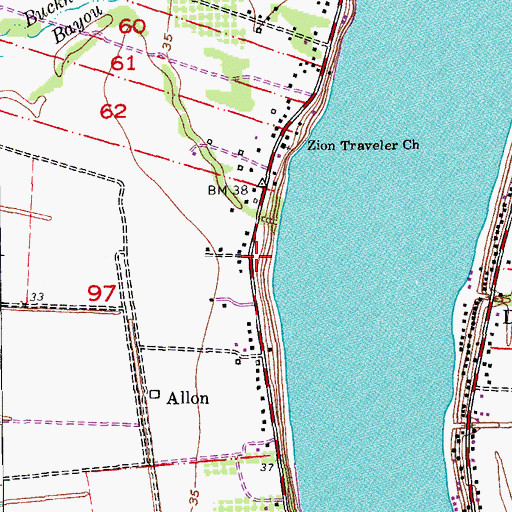 Topographic Map of Saint Catherine Chapel (historical), LA