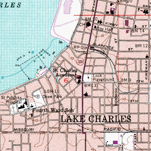 Topographic Map of Immaculate Conception Cathedral School, LA