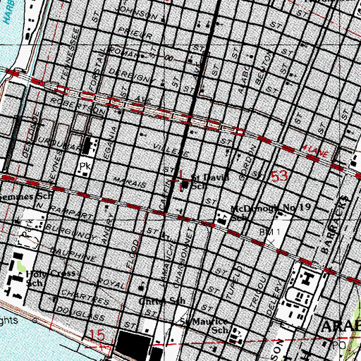 Topographic Map of Saint David Elementary School (historical), LA