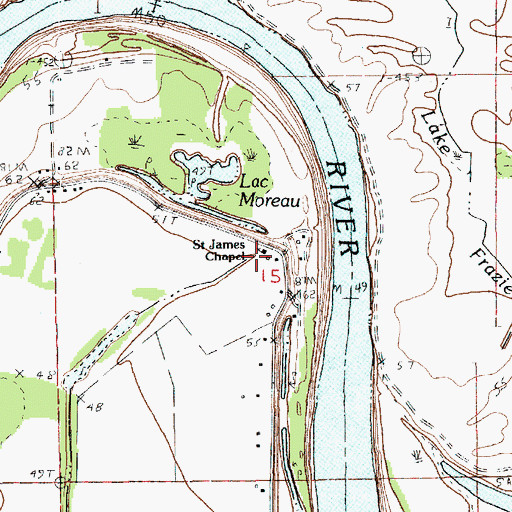 Topographic Map of Saint James Chapel, LA