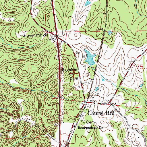 Topographic Map of Saint Johns Episcopal Church, LA