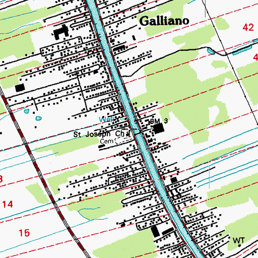 Topographic Map of Saint Joseph Church, LA