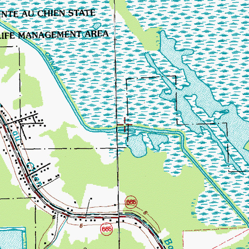 Topographic Map of Saint Louis Canal, LA