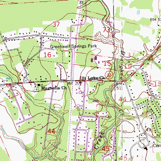Topographic Map of Saint Lukes United Methodist Church, LA