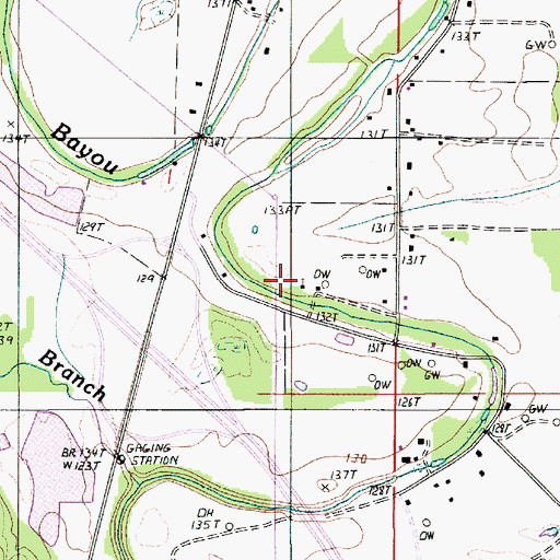 Topographic Map of Saint Lukes Baptist Church, LA