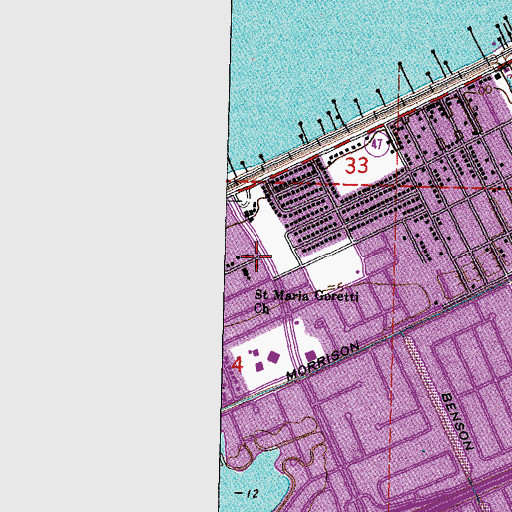 Topographic Map of Saint Maria Goretti Church, LA