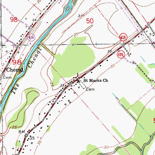 Topographic Map of Saint Marks Church, LA