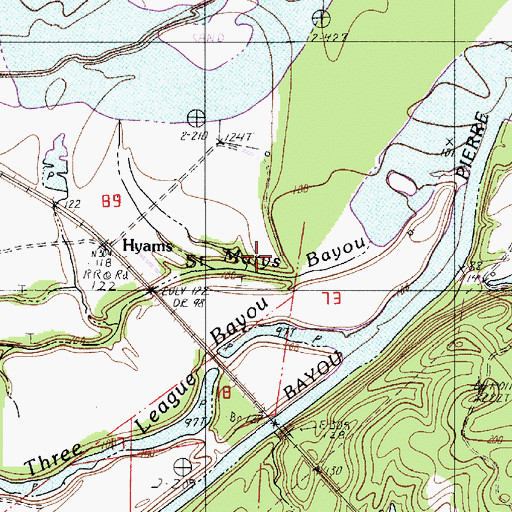 Topographic Map of Saint Marys Bayou, LA